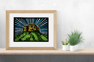 Clifford's Tower, York, Linocut Print